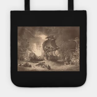 Battle Of The Nile 1798 L'orient In Flames Tote