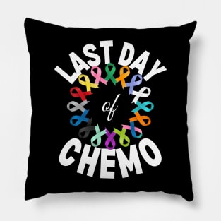 Last Day Of Chemo Radiation Cancer Awareness Survivor Pillow