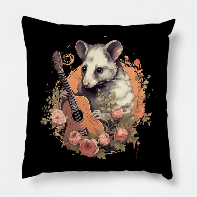 possum play guitar Pillow by piratesnow