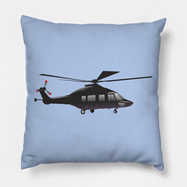 Black European Helicopter Pillow by NorseTech