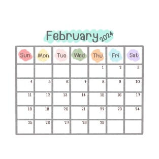 February 2024 Calendar T-Shirt