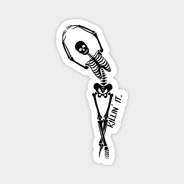 Killin’ it | Halloween skeleton Magnet by Fayn