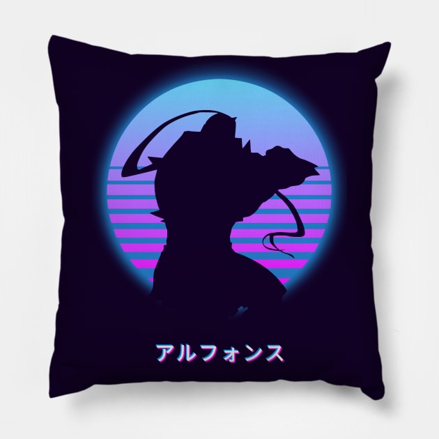 Alphonse Elric - Retro 80s Pillow by The Artz