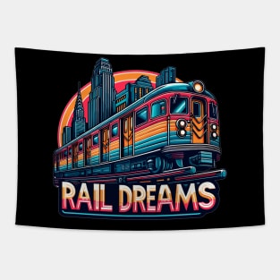 Subway Train, Rail Dreams Tapestry