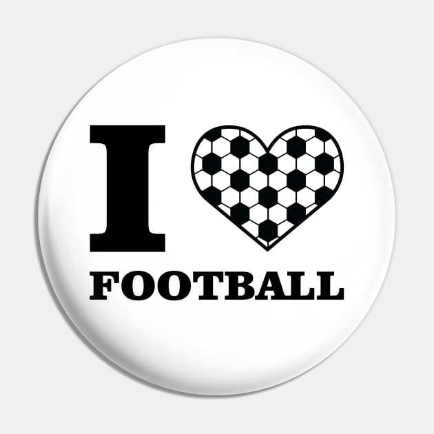 I Love Football / Soccer Pin by DesignWood-Sport