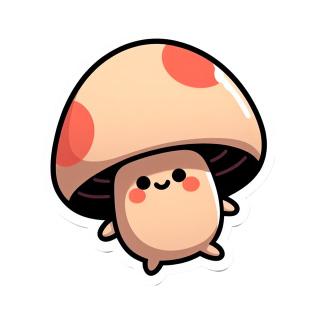 cute happy mushroom illustration by art poo