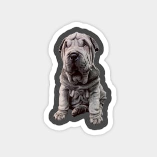 Shar Pei Cute Blue Puppy Dog Magnet