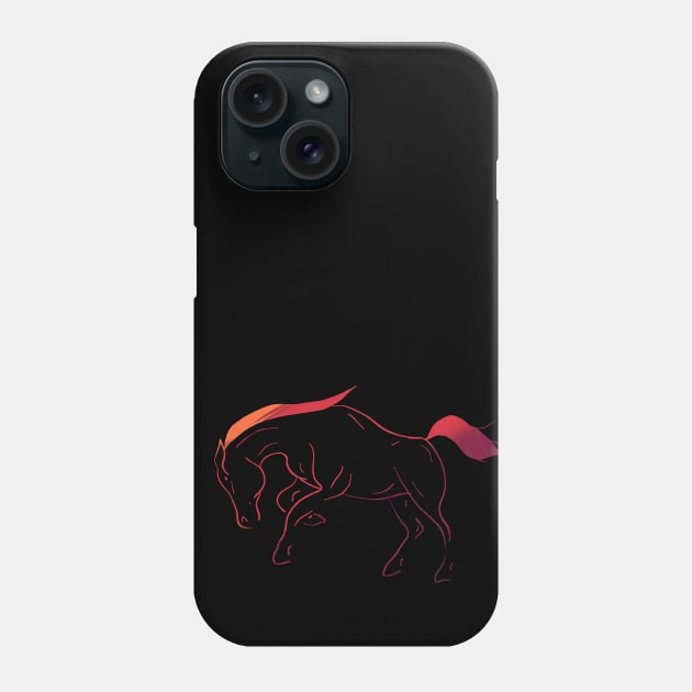 Colorful Bucking Horse Phone Case by RedHeadAmazona