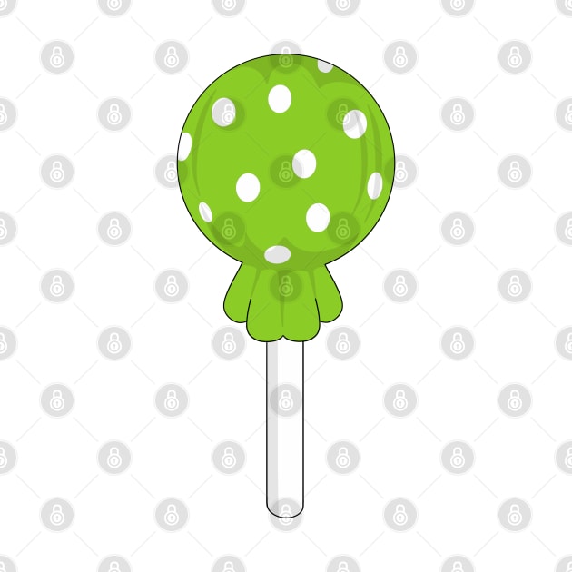 Lime green polka dot lollipop by MickeyEdwards