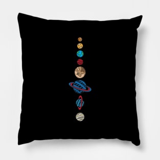 Our Solar System Black Space Funny Planets For Space Geeks Pillow