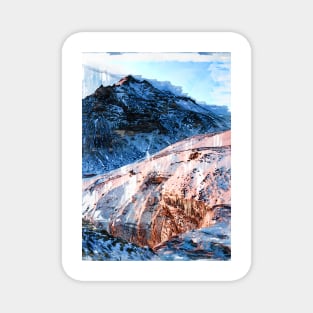 Abstract Snowy Mountain In Iceland. For Mountain Lovers. Magnet