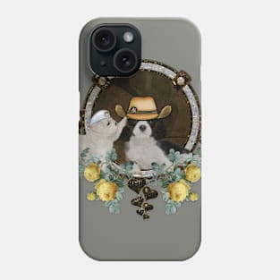 Cute little puppy friends with hat Phone Case