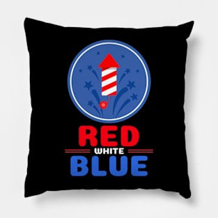 Blue Red White Independence Day Pillow