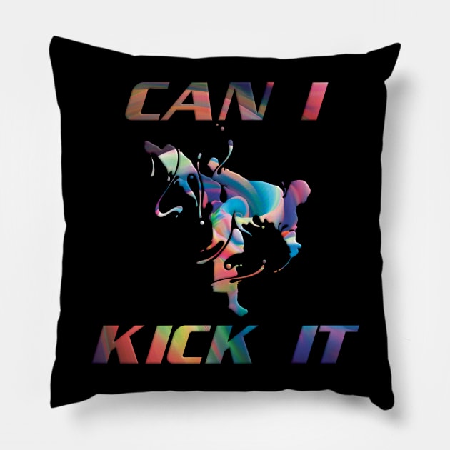 Can I kick it abstract Pillow by Ritvik Takkar