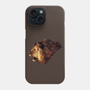 Male lion head and mane - polygon effect Phone Case