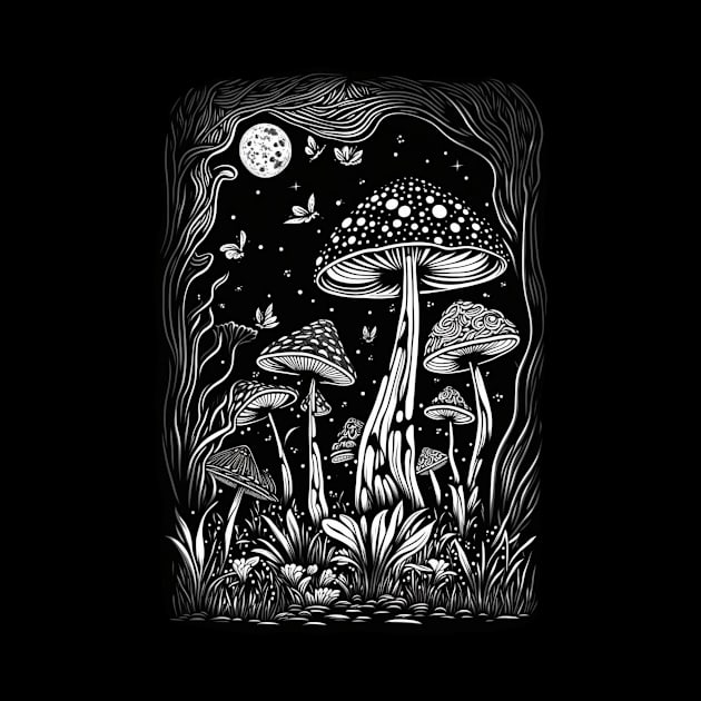 Mushrooms in a Forest by letnothingstopyou