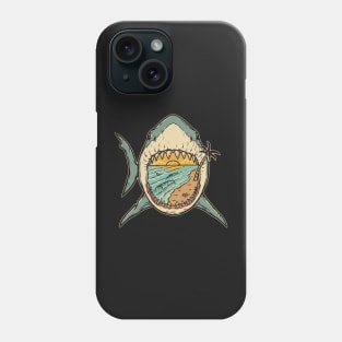 Vintage Shark and a Beach Sunset Phone Case