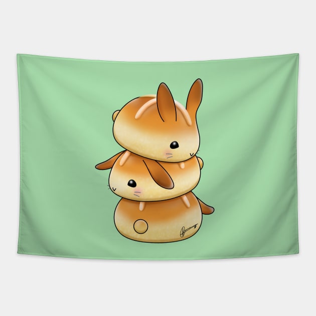 Hot Cross Bunbuns Tapestry by Akiraj