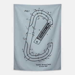 Rock Climbing Carabiner Patent Art Tapestry