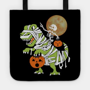 Skeleton Riding Dinosaur Bones Tote