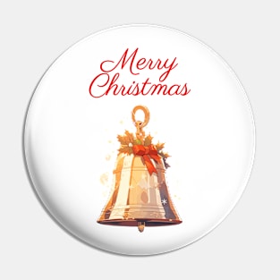 Merry Christmas festive bell Pin