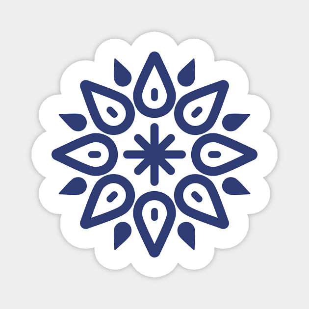 Blue Mandala Pattern Magnet by footloosefabric