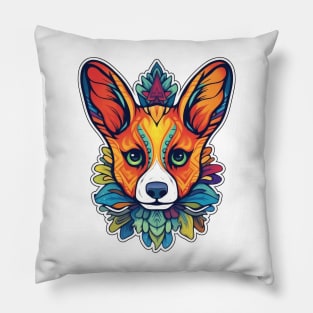 Corgi head ayahuasca art Pillow