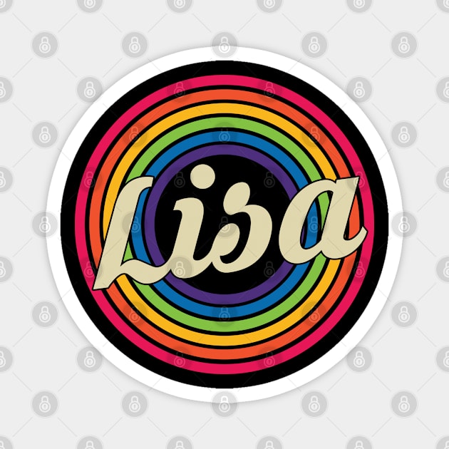 Lisa - Retro Rainbow Style Magnet by MaydenArt