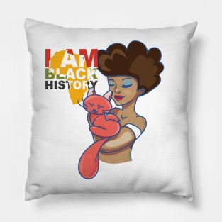 I am black history African American Girl Pillow