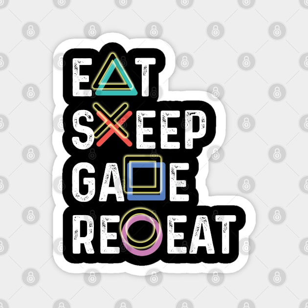 Eat Sleep Game Repeat Magnet by Aldebaran