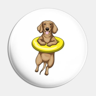 Dachshund Swimming Swim ring Pin