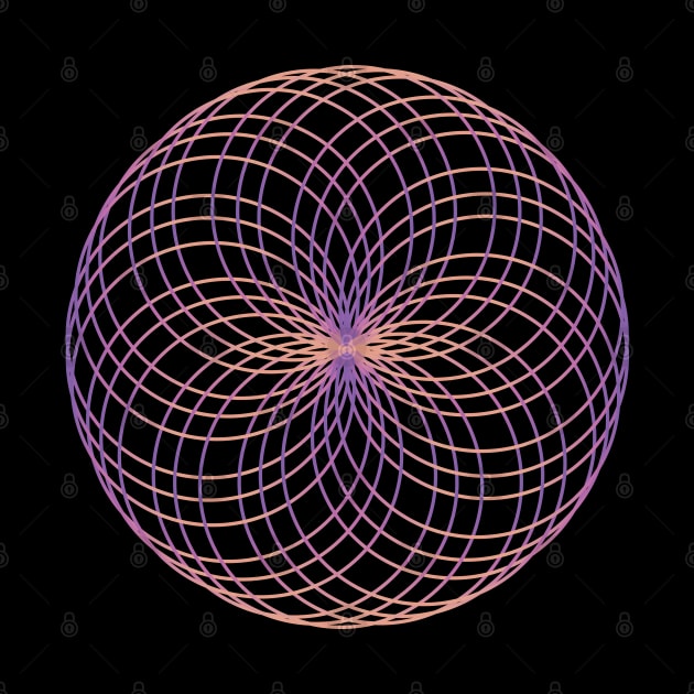 Purple & Rose Gold Spirograph Mandala by LozzieElizaDesigns