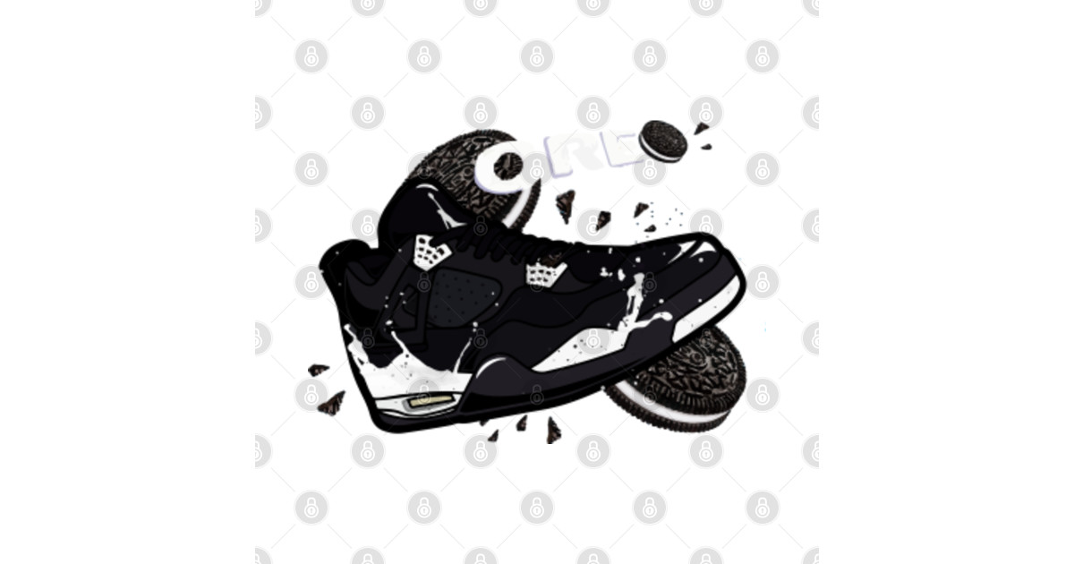 Air Jordan 4 Retro LS 'Oreo' retro Vector Design Sneaker Fans - Air ...