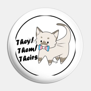 They/Them/Theirs Pronouns Kitty (v2) Pin