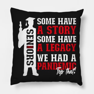 Pandemic Graduation | White And Red Text Boys Funny Graduation Pillow