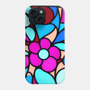 Pink Flower - Stained Glass Design Pattern Phone Case