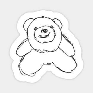 Cute Smiley Teddy Bear Sketch Magnet