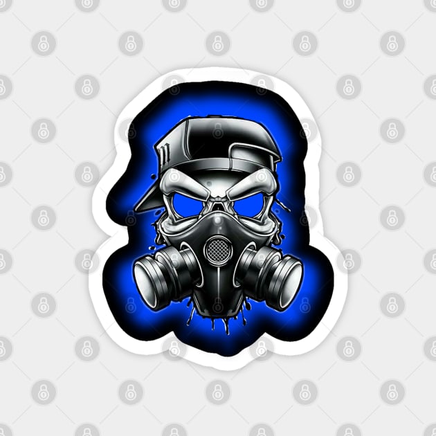 Toxic/Radioactive Skull Gas Mask Magnet by Taylor'd Designs