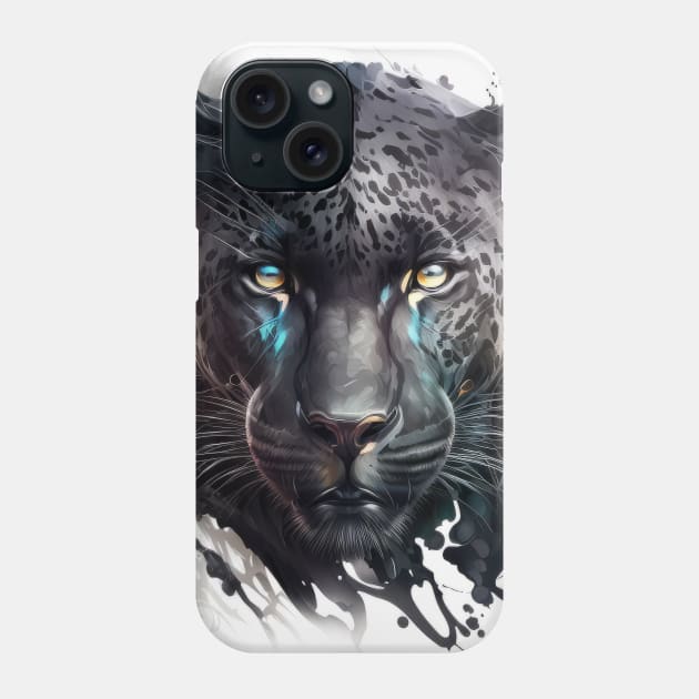 Panther Portrait Animal Painting Wildlife Outdoors Adventure Phone Case by Cubebox