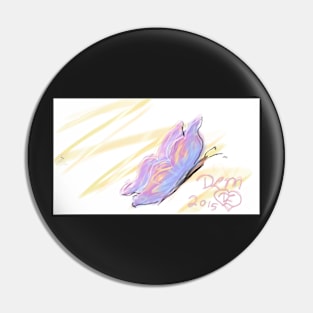 chalkboard lavender butterfly with yellow squiggly line Pin