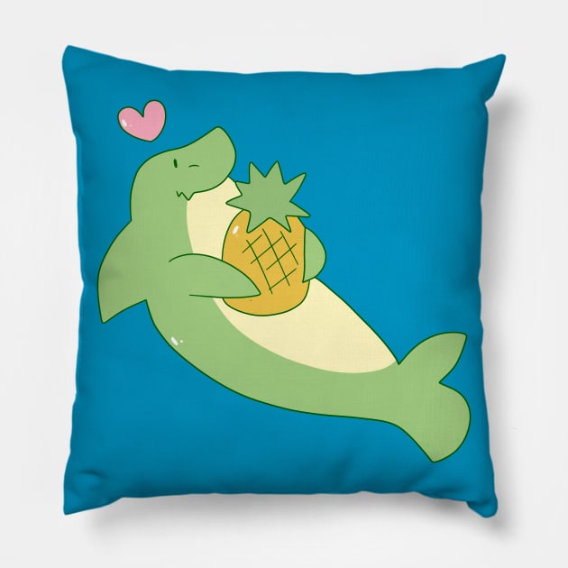 Shark Loves Pineapple Pillow by saradaboru