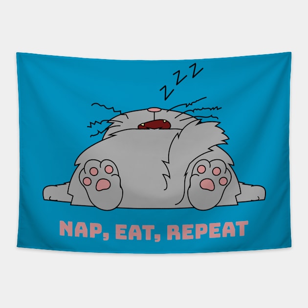 Nap, Eat, Repeat Tapestry by attire zone