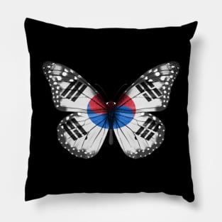 South Korean Flag  Butterfly - Gift for South Korean From South Korea Pillow