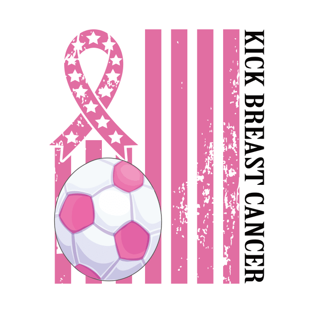 Kick Breast Cancer Awareness Soccer Pink Ribbon by DODG99