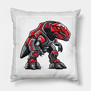 Red T-rex zord Illustration for esport logo and icon Pillow