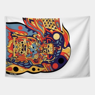 The mayan astronaut ecopop Tapestry