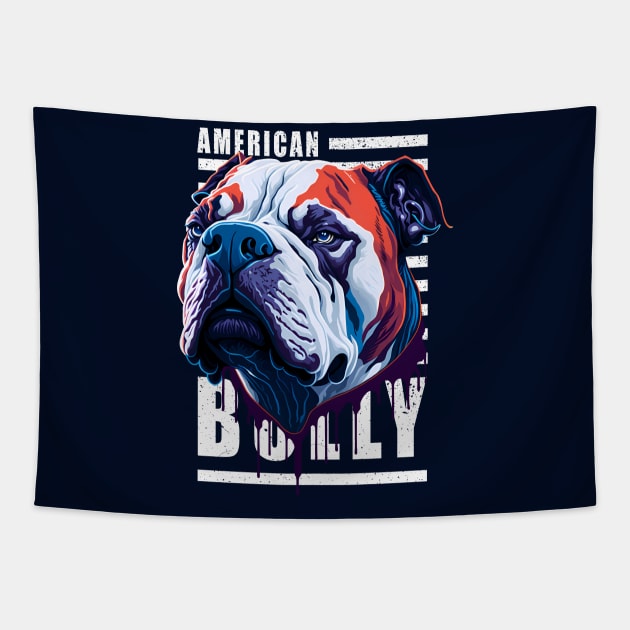 American Bully Bulldog Tapestry by Juka