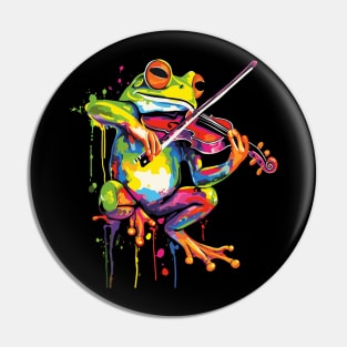 Frog Playing Violin Pin