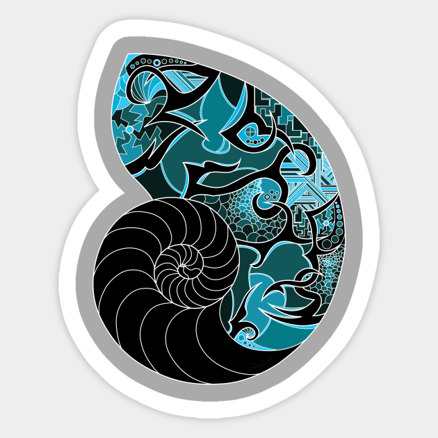 Nautic Nautilus Shell Fossil Aufkleber Teepublic De