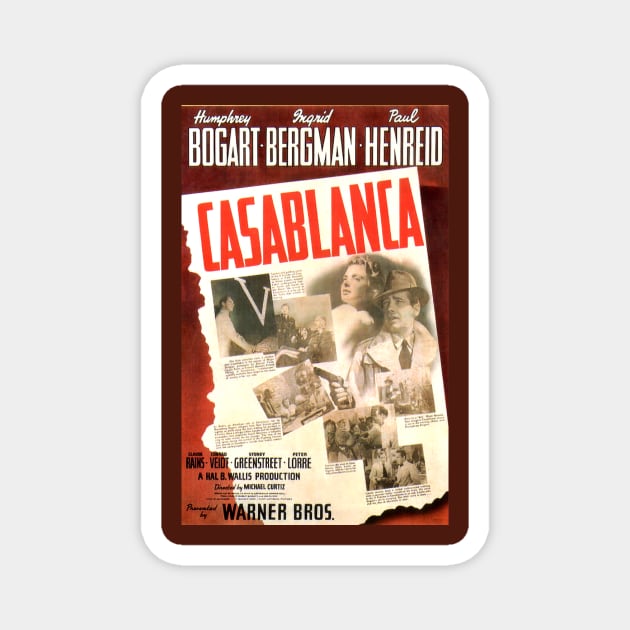 Classic Movie Poster - Casablanca Magnet by Starbase79